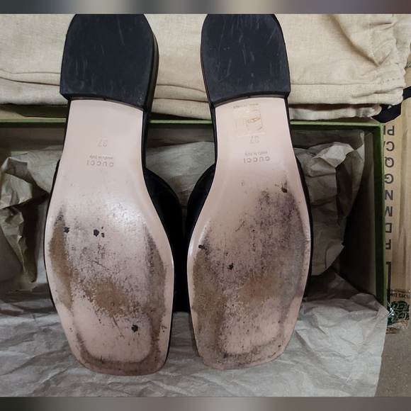 Gucci Black Leather Slide Sandals - Picture 7 of 10